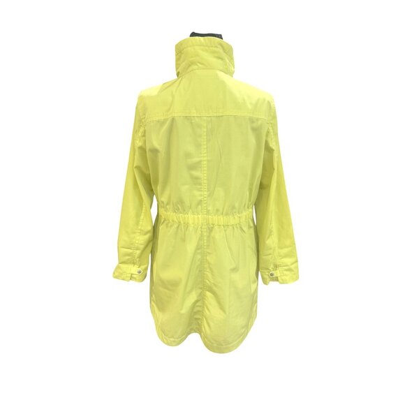 Talbots Womens Yellow Lime Greem Raincoat Jacket M Water-Resistant Lightweight - Picture 3 of 12